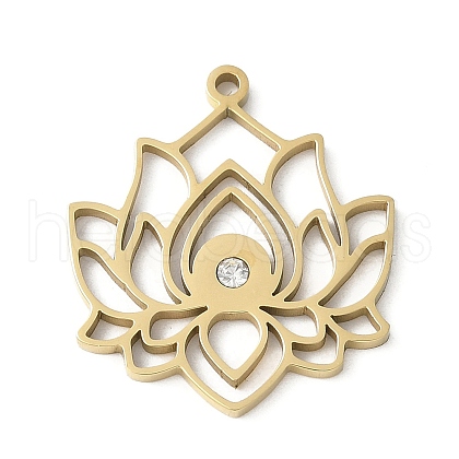 304 Stainless Steel Crystal Rhinestone Pendants STAS-E501-18G-1
