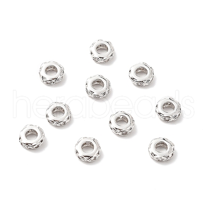 Flat Round Brass Micro Pave Clear Cubic Zirconia Spacer Beads KK-L237-016P-1