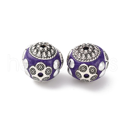 Handmade Resin Indonesia Round Beads IPDL-P005-08AS-01-1