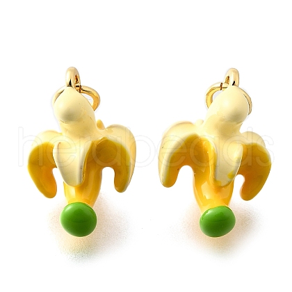 Brass Enamel Pendants KK-D365-01G-1