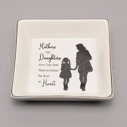 Porcelain Square Jewelry Holder DJEW-WH0050-10D-1
