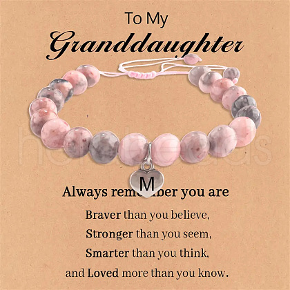 Natural Pink Zebra Jasper Round Beaded Stretch Bead Bracelets WGC8311-13-1
