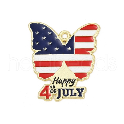 Independence Day Alloy Enamel Pendants ENAM-V001-04B-G-1
