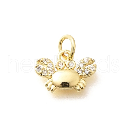 Brass Micro Pave Clear Cubic Zirconia Pendants KK-Q040-09G-1