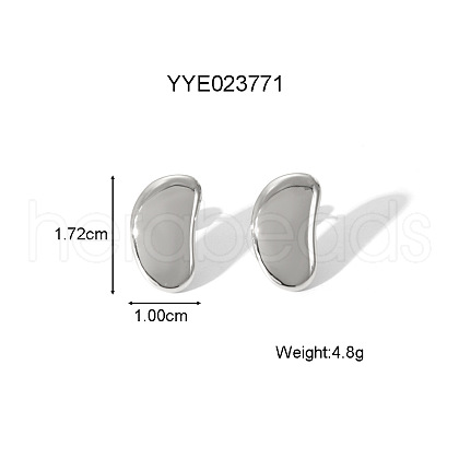 Bean Stainless Steel Stud Earrings for Unisex AA3662-3-1