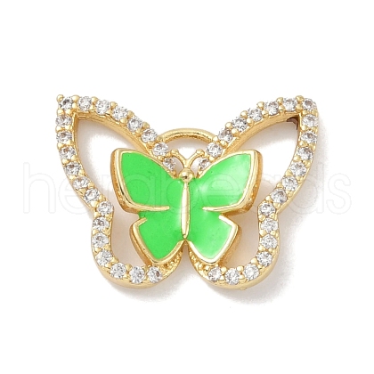 Rack Plating Brass Micro Pave Clear Cubic Zirconia Pendants KK-A224-13G-02-1