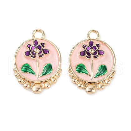 Brass Enamel Pendants KK-K351-48G-02-1