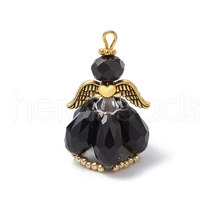Faceted Glass Pendants PALLOY-MZ00582-04-1