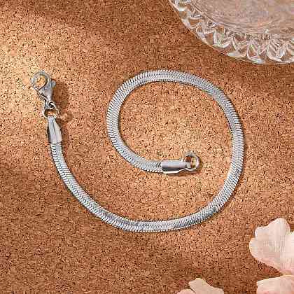 Tarnish Resistant 304 Stainless Steel Herringbone Chain Bracelets BJEW-P236-15P-1