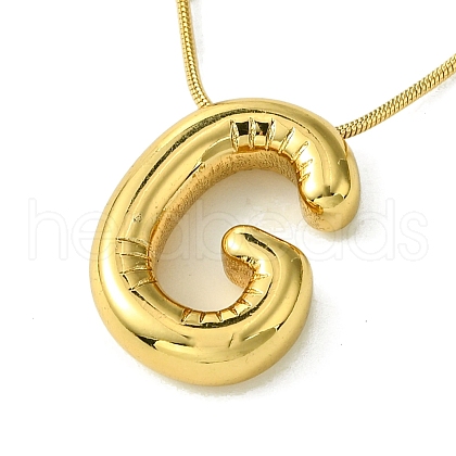 Ion Plating(IP) Initial Letter 304 Stainless Steel Pendant Necklaces NJEW-R265-05G-G-1
