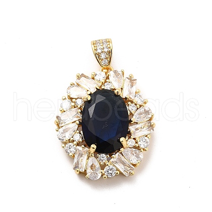 Brass Micro Pave Clear Cubic Zirconia Pendants KK-I695-015A-1