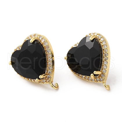 Rack Plating Brass Rhinestone Stud Earring Finding KK-C023-03C-1