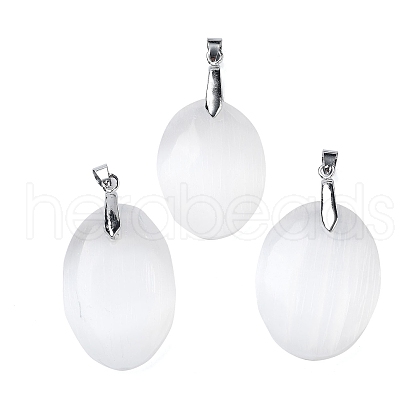 Natural Selenite Pendants G-M091-01C-1