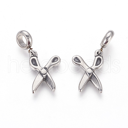 304 Stainless Steel European Dangle Charms STAS-P217-12AS-1
