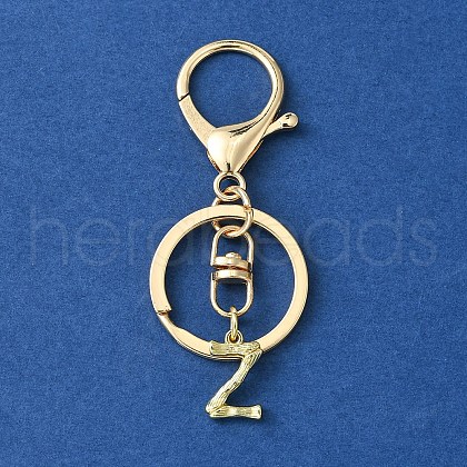 Alloy Initial Letter Charm Keychains KEYC-YW00006-26-1