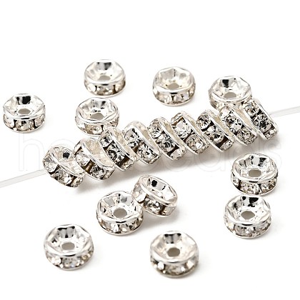 Brass Grade A Rhinestone Spacer Beads RB-A014-Z6mm-01S-1