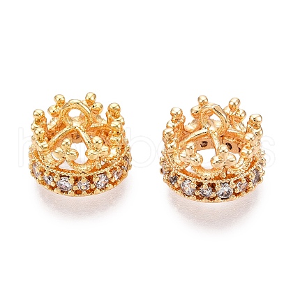 Brass Micro Pave Clear Cubic Zirconia Charms KK-T056-53G-NF-1