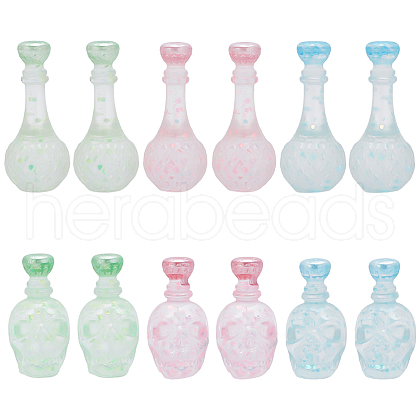 Olycraft 48Pcs 6 Styles Dummy Bottle Transparent Resin Cabochon RESI-OC0001-49-1