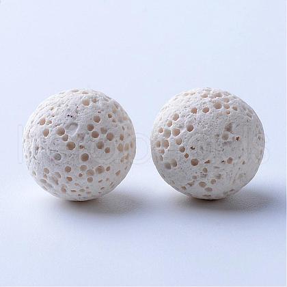 Unwaxed Natural Lava Rock Beads G-F325-14mm-11-1