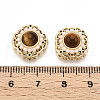 Brass Colorful Cubic Zirconia & Natural Tiger Eye Rhombus Beads KK-N258-13G-3