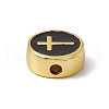 Real 18K Gold Plated Brass Enamel Beads KK-F814-04G-03-3