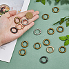 Hobbspring 24Pcs 4 Colors Alloy Spring Gate Rings FIND-HS0001-26C-3