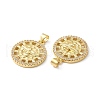 Rack Plating Brass Pave Cubic Zirconia Pendants KK-O142-10G-2