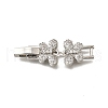 Brass Micro Pave Clear Cubic Zirconia Fold Over Clasps KK-R222-07P-1