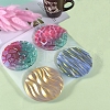 Flat Round with Water Ripple Cup Mat Silicone Molds X-DIY-L065-03-1
