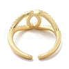 Brass Micro Pave Cubic Zirconia Cuff Rings for Women RJEW-P129-05G-4
