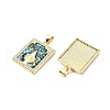 Brass Micro Pave Clear Cubic Zirconia Pendants KK-A221-20G-2