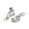 Brass Micro Pave Cubic Zirconia Pendants KK-C093-01B-P-2