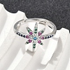 Brass Micro Pave Cubic Zirconia Finger Rings for Women RJEW-D322-03P-2