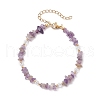 Natural Amethyst Chip Beaded Bracelets for Women BJEW-JB11742-03-2