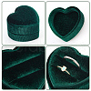 Heart Velvet Covered Cardboard Couple Rings Storage Box CON-WH0087-81A-3