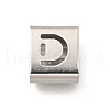 Letter Style 304 Stainless Steel Square Slide Charms STAS-L132-01D-1
