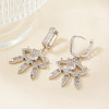 Fashionable Brass Clear Cubic Zirconia Eye Hoop Earrings CN7590-1-1