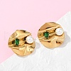 304 Stainless Steel Cubic Zirconia Stud Earrings EJEW-Z110-03G-03-3