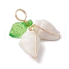 Natural Sea Shell Copper Wire Wrapped Pendants PALLOY-JF03611-02-4