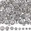 SUNNYCLUE 160Pcs 8 Style Tibetan Style Alloy Flower Bead Caps FIND-SC0008-74-1