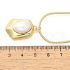 Shell Pearl Polygon Pendant Necklaces NJEW-K255-11G-5