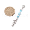 Ocean Theme Alloy Charm & Glass Beads Pendant Decorations HJEW-JM03156-07-3