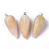 Natural Jade Pointed Pendants G-E541-10G-1