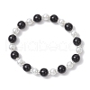 Glass Pearl Round Beaded Bracelets for Women BJEW-JB11958-2