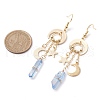 Dyed Natural Quartz Crystal Pendants Earrings EJEW-TA00424-3