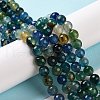 Faceted Natural Agate Beads Strands G-F447-8mm-C10A-4