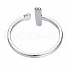 304 Stainless Steel Bar Open Cuff Ring for Women RJEW-T023-93P-2