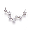 Brass Micro Pave Cubic Zirconia Pendants ZIRC-F099-20P-09-1