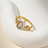 Elegant Geometric Brass Micro Pave Cubic Zirconia Cuff Open Rings for Women ED4518-1-2