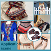 7M Ethnic Style Polyester Rhombus Flower Jacquard Ribbon OCOR-WH0101-05-6